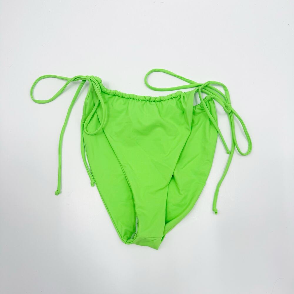 Good American Bikini Bottom Size XL Tiny Ties NWOT Neon Green High Cut Swim NEW